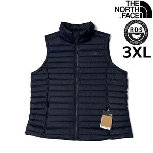 1円～!売切!【正規新品】THE NORTH FACE◆W STRETCH DOWN VEST ダウンベスト US限定 700 軽量 パッカブル 大きいサイズ(3XL)紺 190122-25