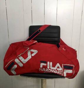 特大☆FILA ボストンバッグ ショルダーバッグ 赤 OLD オールド