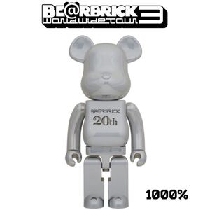 希少！BE@RBRICK WOLDWIDE TOUR3 ベアブリック 20th Anniversary DEEP CHROME Ver. 1000％ 限定品！MEDICOM TOY 新品未使用品！