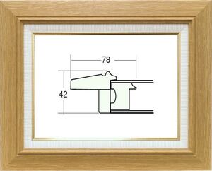 額縁　油絵/油彩額縁 木製フレーム 3427 ガラス付 サイズ F4号 木地