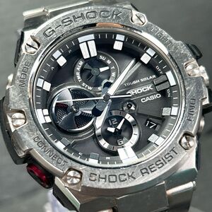 美品 CASIO カシオ G-SHOCK ジーショック G-STEEL 腕時計 GST-B100D-1A タフソーラー モバイルリンク Bluetooth カレンダー 動作確認済み