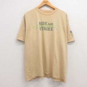 XL/古着 アディダス adidas 半袖 ビンテージ Tシャツ メンズ 00s ノートルダム アメフト 大きいサイズ コットン クルーネック ベージュ