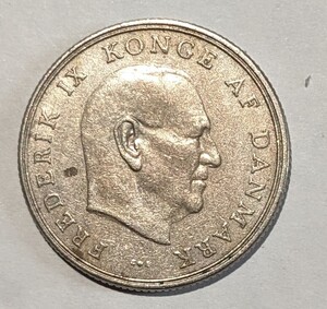 ’1963　デンマーク　DANMARK　1クローネ硬貨　流通品