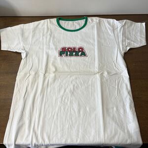 PAPAS パパス SOLO PIZZA Tシャツ Sサイズ ホワイト 白 ロゴプリント バックプリントあり 丸首 半袖 トップス ※ネコポス発送可 (◎