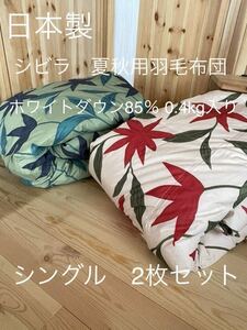 2枚セット【シビラ】フローレス　夏用羽毛布団　ダウン85% 0.4kg 【羽毛布団　ダウンケット　タオルケット　シビラカバー出品中です】