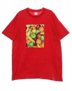 シュプリーム SUPREME 19SS FRUIT TEE RED L フルーツ フォト プリント Tシャツ レッド 赤 半袖 カットソー 【ブランド古着ベクトル】☆AA