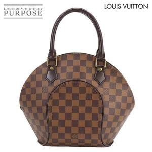 新品同様 ルイ ヴィトン LOUIS VUITTON ダミエ エリプス PM パーソナル SPO ハンド バッグ エベヌ ブラウン N48066 ゴールド 金具 90263425