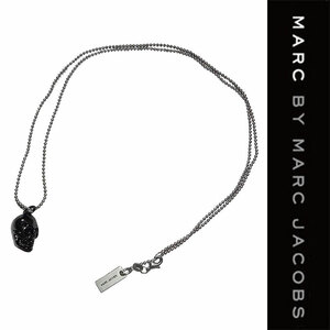 新品 MARC BY MARC JACOBS SCULL NECKLACE マーク バイ マーク ジェイコブス スカル ネックレス ガンメタリック アクセサリー 正規品 35E