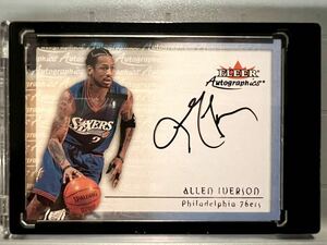 Super Rare 直書 Auto 00 Fleer Allen Iverson アレン・アイバーソン サイン NBA HOF Panini 得点王 All-star 76ers ユニフォーム バスケ