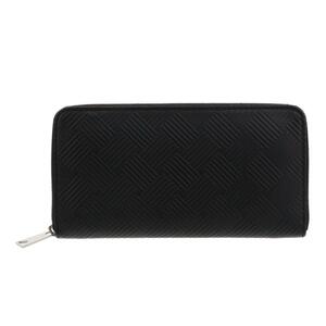 【中古】【RI】BOTTEGA VENETA ボッテガヴェネタ 財布 長財布(小銭入有) 593217 Black レザー デボスイントレチャート 長財布