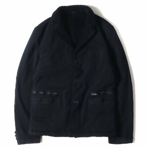 COMME des GARCONS HOMME コム デ ギャルソン オム ジャケット サイズ:S 05AW ポリ縮 裏ボア ボタン ジャケット アーカイブ ネイビー