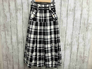 Her lip to／スカート／1213304027／Pleated Checkered Twill Long Skirt／チェック／ブラック／ホワイト／Sサイズ