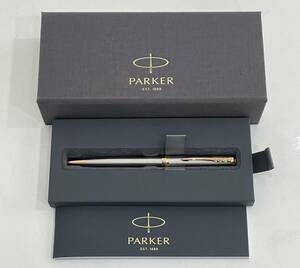 ■美品■PARKER パーカー ソネット ボールペン ツイスト式 ステンレススチールGT ゴールドトリム シルバーカラー×ゴールドカラー ネーム入