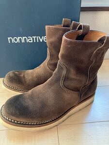 即決 nonnative ノンネイティブ HUNTER PECOS BOOTS BABY CALF LEATHER 41 NN-F1801 茶 BROWN スエード ペコスブーツ 定価66990円 ブラウン