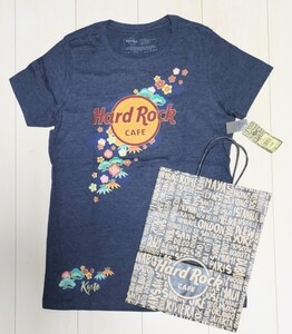 京都 限定 桜　HARD ROCK CAFE　半袖 Ｔシャツ 【 XL 】 タグ付　未使用　ネイビー　紺　KYOTO　サクラ　ハードロック カフェ　紙バッグ付