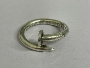 中古美品　CHROME HEARTS　リング　フラットネイルリング　925　シルバー　3450