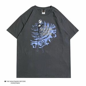 The Nightmare Before Christmas ナイトメアー・ビフォア・クリスマス Lサイズ 半袖 Tシャツ チャコール グレー 映画 ムービーT