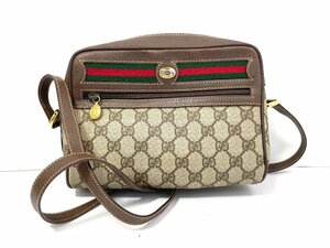 【良品】GUCCI グッチ　オールドグッチ　シェリーライン　ショルダーバッグ　カバン　レザー　GGスプリーム