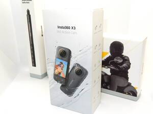 ★美品★ insta360 X3 360 Action Cam 360度アクションカメラ 自撮り棒 バイク撮影キット付属 78-1