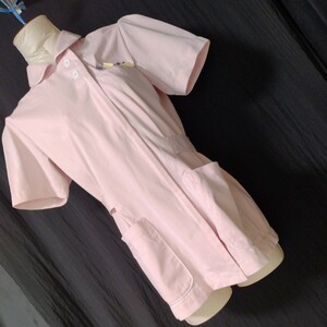 住商モンブラン　73-1444ナースジャケットサイズL　ピンク×白　定番　僅かな光沢　看護学生　クリニック　サロン　コスプレ　衣装　