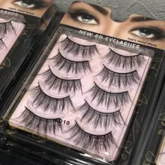 Faux Mink Lashes,つけまつげ,6D10,5ペア,黒色,まつ毛