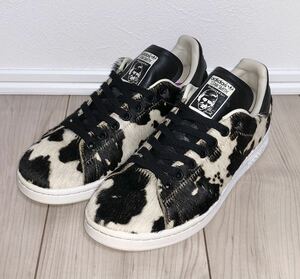 良品 adidas STAN SMITH W FV3087 24cm アディダス オリジナルス スタンスミス ブラック ブラウン ホワイト 黒 茶 白 カウ柄 牛柄 ハラコ