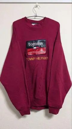 TOMMY HILFIGER トレーナー XL ワインレッド