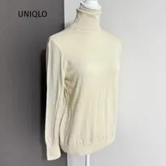 【UNIQLO ユニクロ】ウール100 タートルネック XL ニット アイボリー