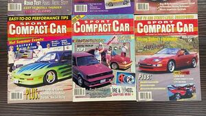 SPORT COMPACTCAR magazine USDM JDM 80s 90s 希少 当時 レア 雑誌 3冊セット USA 送料無料 ローライダー EURO 北米 