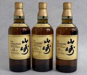 1円～ 【ウイスキー】新品未開栓 サントリー SUNTORY 山崎 12年 700ml 43％ 3本セット 　 