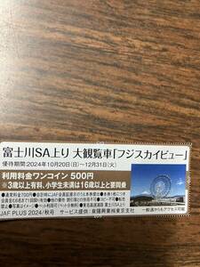 富士川SA上り　大観覧車「フジスカイビュー」　ワンコイン500円　ＪＡＦ　12/31迄②