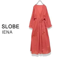 【美品】SLOBE IENA コットンボイルカシュクールワンピース　オレンジ