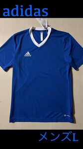 新品タグ付　メンズL adidasアディダス ENTRADA22 Tシャツ　ブルー