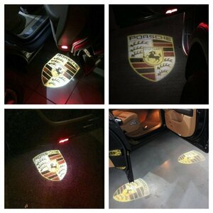 ポルシェ ロゴ LED カーテシ ランプ 911 パナメーラ ケイマン ボクスター 996/997/970/986/987 純正交換タイプ マーク エンブレム ライト