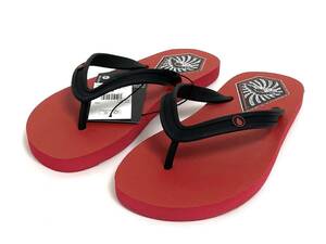 VOLCOM ボルコム V0812353RNR① メンズ US6 24cm ビーチサンダル BeachSandal ビーサン 赤色 リボン・レッド ヴォルコム 新品即決 送料無料