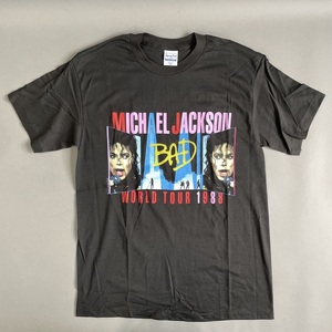 MS1238 80’s VINTAGE マイケルジャクソン ツアーTシャツ BAD TOUR 88 TOKYO,JAPAN Lサイズ LARGE 42-44 (検)古着 ライブ 希少 プレミア