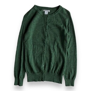 GAP ギャップ ITALIAN MERINO WOOL イタリア 製 メリノ ウール ニット カーディガン ハイゲージ レディース トップス S グリーン 緑