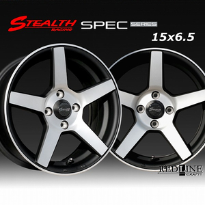 ■ ステルスレーシング SPEC-02 ■　15x6.5J　OFF+38　PCD100/4H　コンケイブ形状　ホイール4本Set　チューニング軽四他