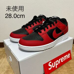 未使用 NIKE DUNK LOW BY YOU US10/28.0cm JORDAN 1 カラー ナイキ ダンク supreme ステッカー付きBlack RED WHITE 黒 赤 白