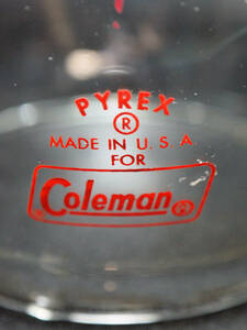 Coleman コールマン PYREX パイレックス　ビンテージ　グローブ レッドレター 赤文字 200 200A 200B 201 202 242に使えます 3