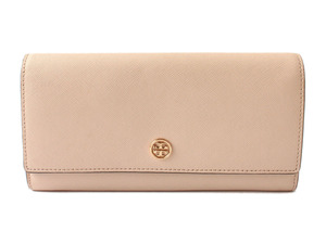 E23970 TORY BURCH トリーバーチ 二つ折り 長財布 ピンク ゴールド金具 ロゴ 札入れ 小銭入れ ロングウォレット