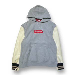 21aw Supreme WH-T401/JUNYE Box logo sleeve Leather Foodie ボックスロゴ 袖レザー パーカー XLサイズ シュプリーム ジュンヤワタナベ