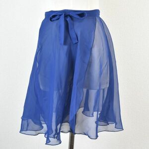 美品 ☆ シルビア　巻きスカート　ブルー　約42cm　タグ切