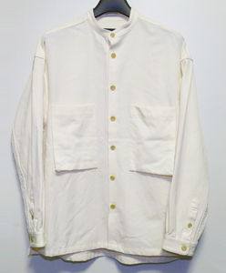 CABaN 20AW ウールギャバジン ビッグシャツ S 美品 定価44,000円 現行品 バンドカラー キャバン