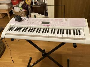 CASIO ELECTRIC KEYBOORD 電子オルガン　光るナビルーチェ LK107 スタンド付き 中古品