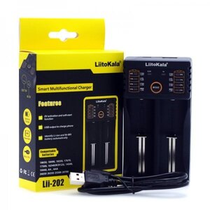 LiitoKala Lii-202 USBバッテリー充電器 AA / AAA Ni-MH li-ion 26650 18650 1835014500 インテリジェントバッテリー充電器 　即納 F