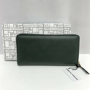 新品 コムデギャルソン 定価40700円 ウォレット 長財布 WALLET COMMEdesGARCONS ギャルソン ロゴ ラウンド ファスナー ジップ レザー 小銭