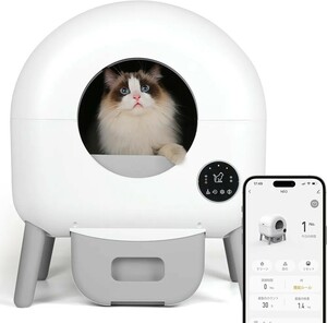 自動トイレ猫 自動猫トイレ スマートフォン管理 中立センサー付き 飛散防止 自動清掃 定期清掃 物理防臭可能 アプリケーション遠隔操作IOS/