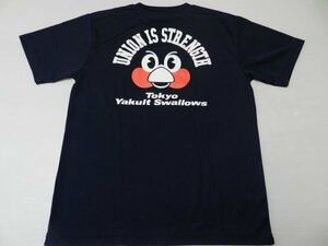 mizuno/ミズノ製！【★東京ヤクルトスワローズ！『つば九郎！』/ネイビー】ウエア・Tシャツ！/Lサイズ