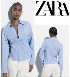 【新品タグ付き】ZARA ブルーシャツ　S